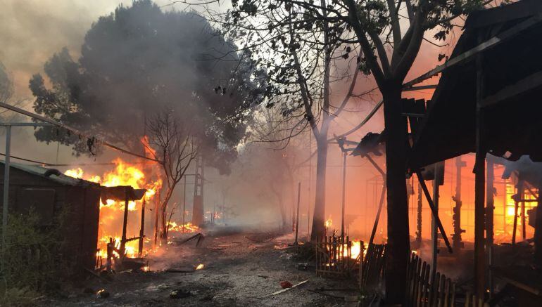 Incendio en el camping abandonado de Llíria