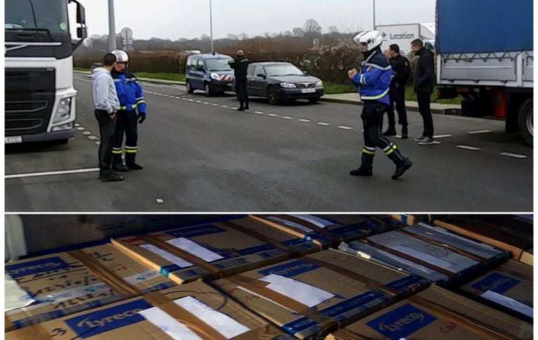 Fotografías facilitadas por el Ministerio del Interior, de la "operación Mémoire vivante" que se llevó a cabo los pasados días 5 y 6 de febrero, con el traslado del "archivo de ETA" desde París a Madrid en un convoy de camiones de la Guardia Civil.