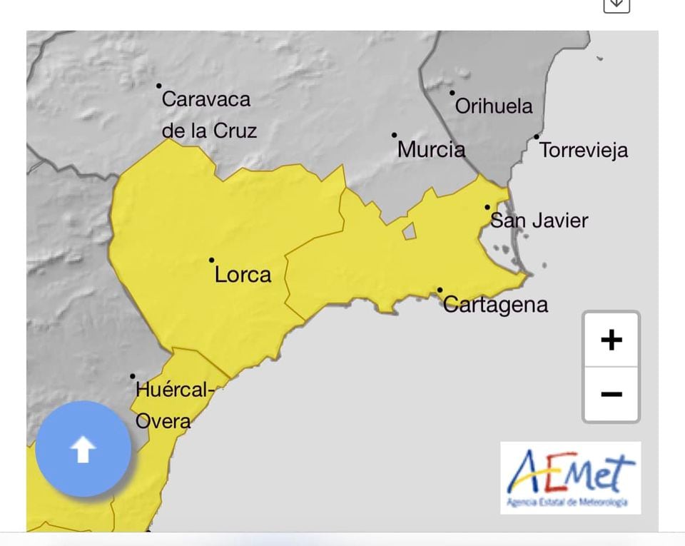 Las precipitaciones ha dejado intensas precipitaciones en Lorca y Águilas.