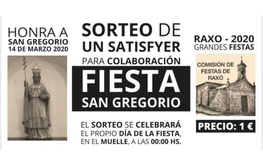 Anuncio del sorteo de un Satisfyer en las fiestas de San Gregorio de Raxó