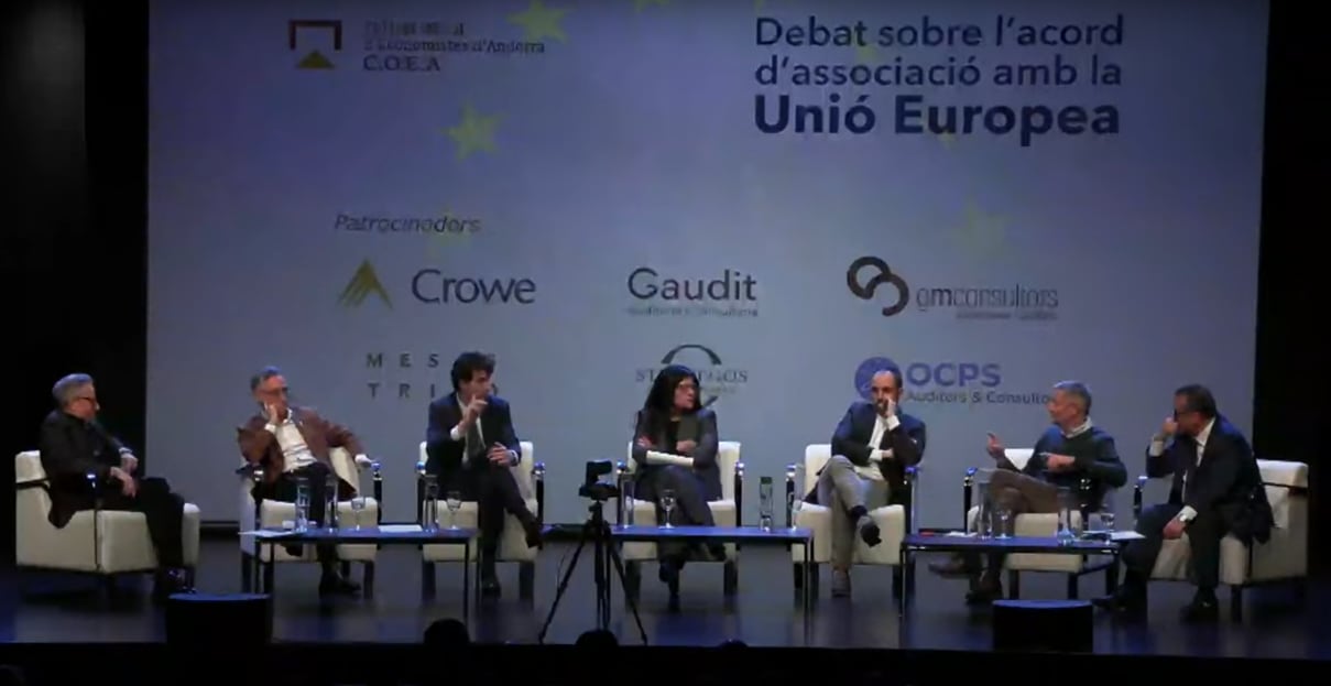 Debat sobre l&#039;acord amb la UE organitzat pel COEA al Centre de congressos d&#039;Andorra la Vella aquest dijous.