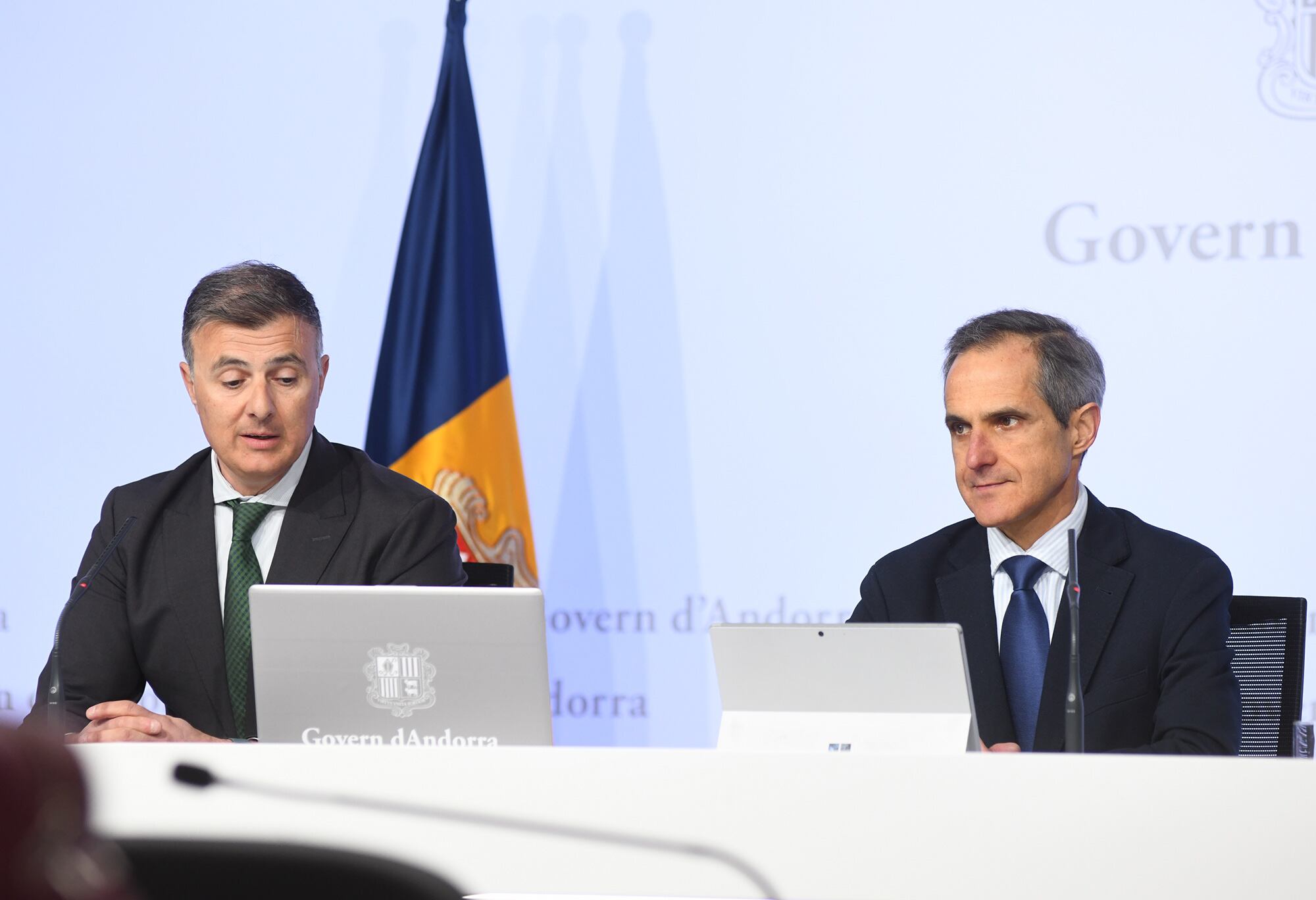 El secretari d'Estat de Transformació Digital i Telecomunicacions, Marc Rossell i el director del programa de transformació digital, David Vicente.