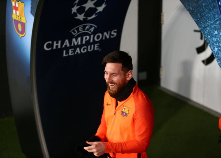 Messi, sonriente antes de un partido