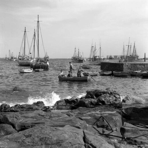 Imagen antigua de pescadores en Lanzarote.