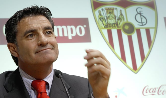 El técnico José Miguel González &#039;Michel&#039; durante su presentación como nuevo entrenador del Sevilla