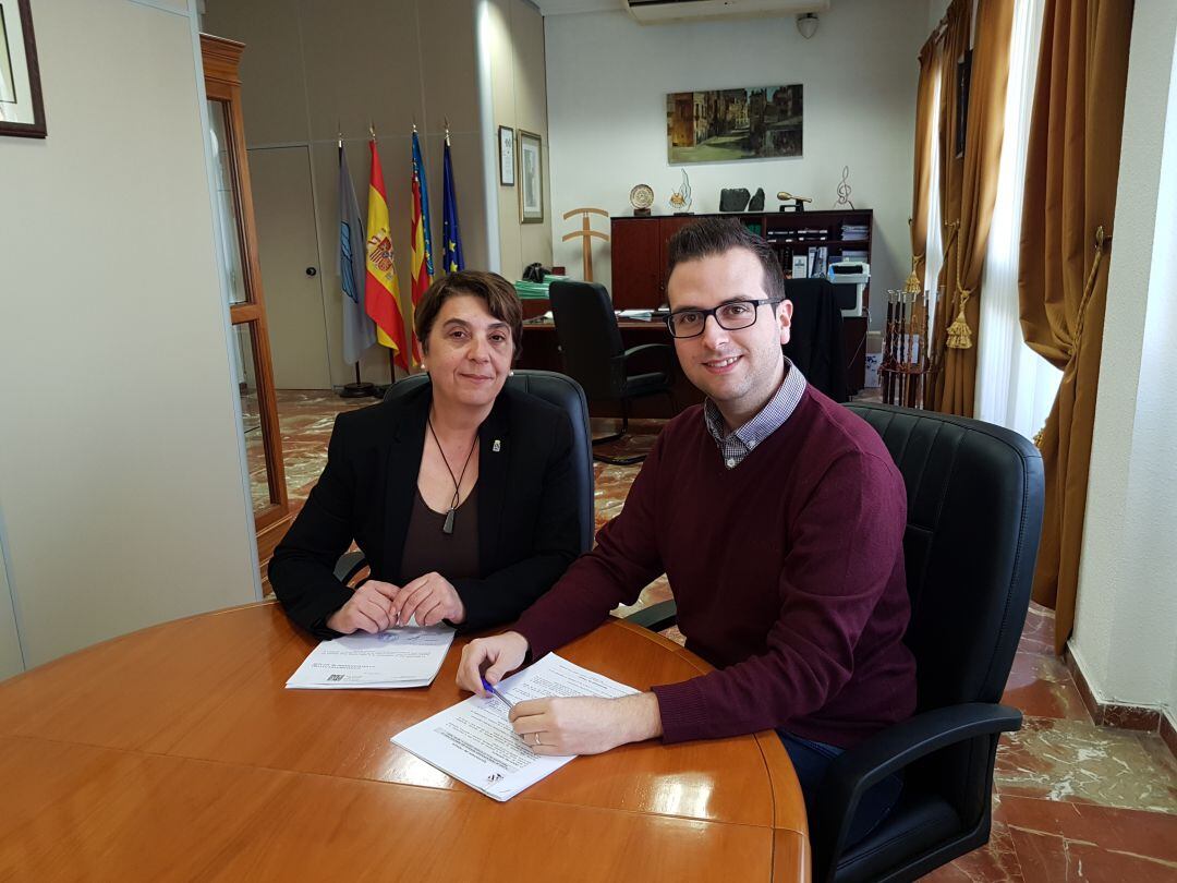 Robert Tena, concejal de Obras de L'Alcora y Ana Huguet, concejal de Caminos