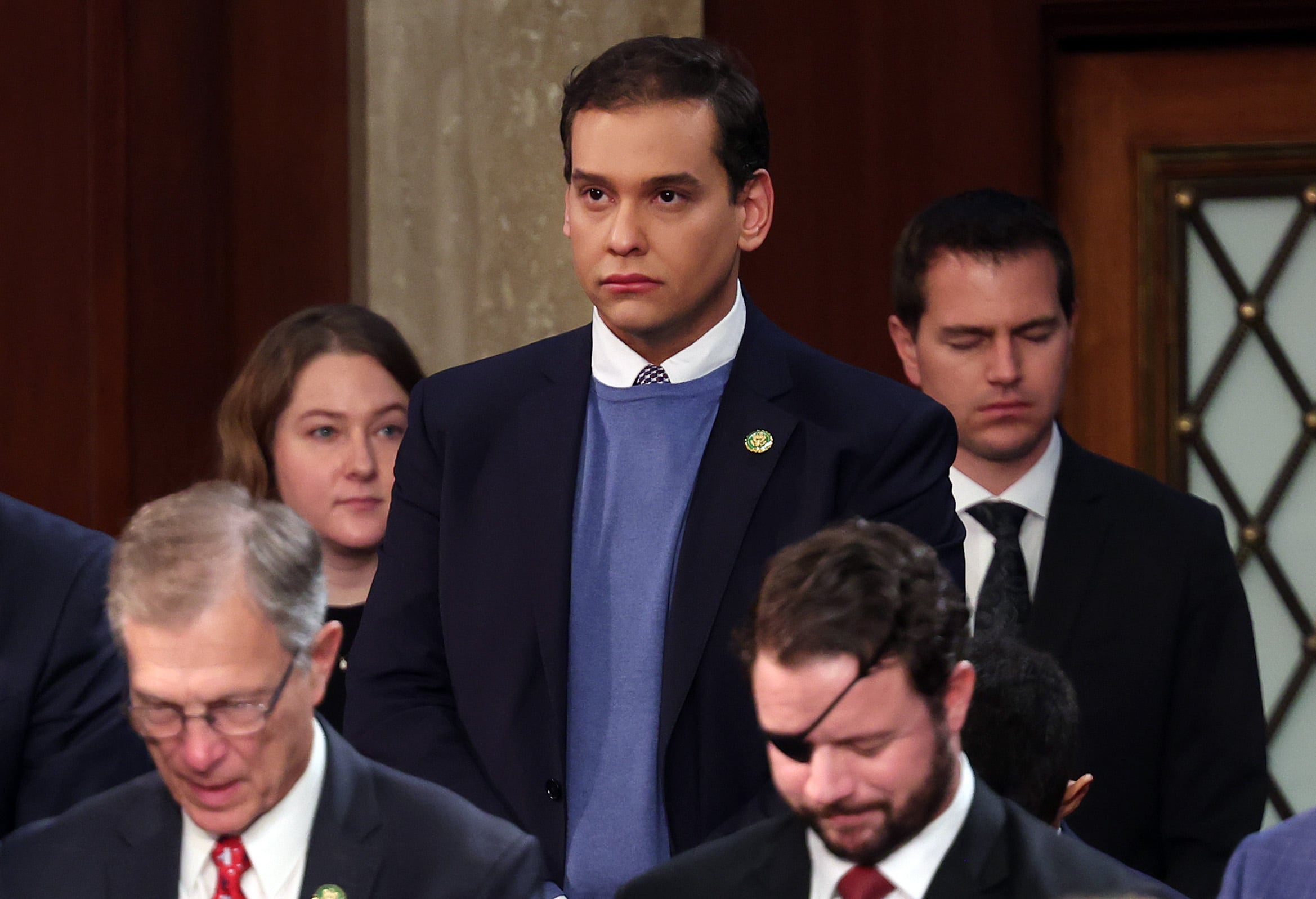 El congresista republicano, George Santos, durante la toma de posesión de los nuevos miembros del Congreso de EEUU celebrada este martes