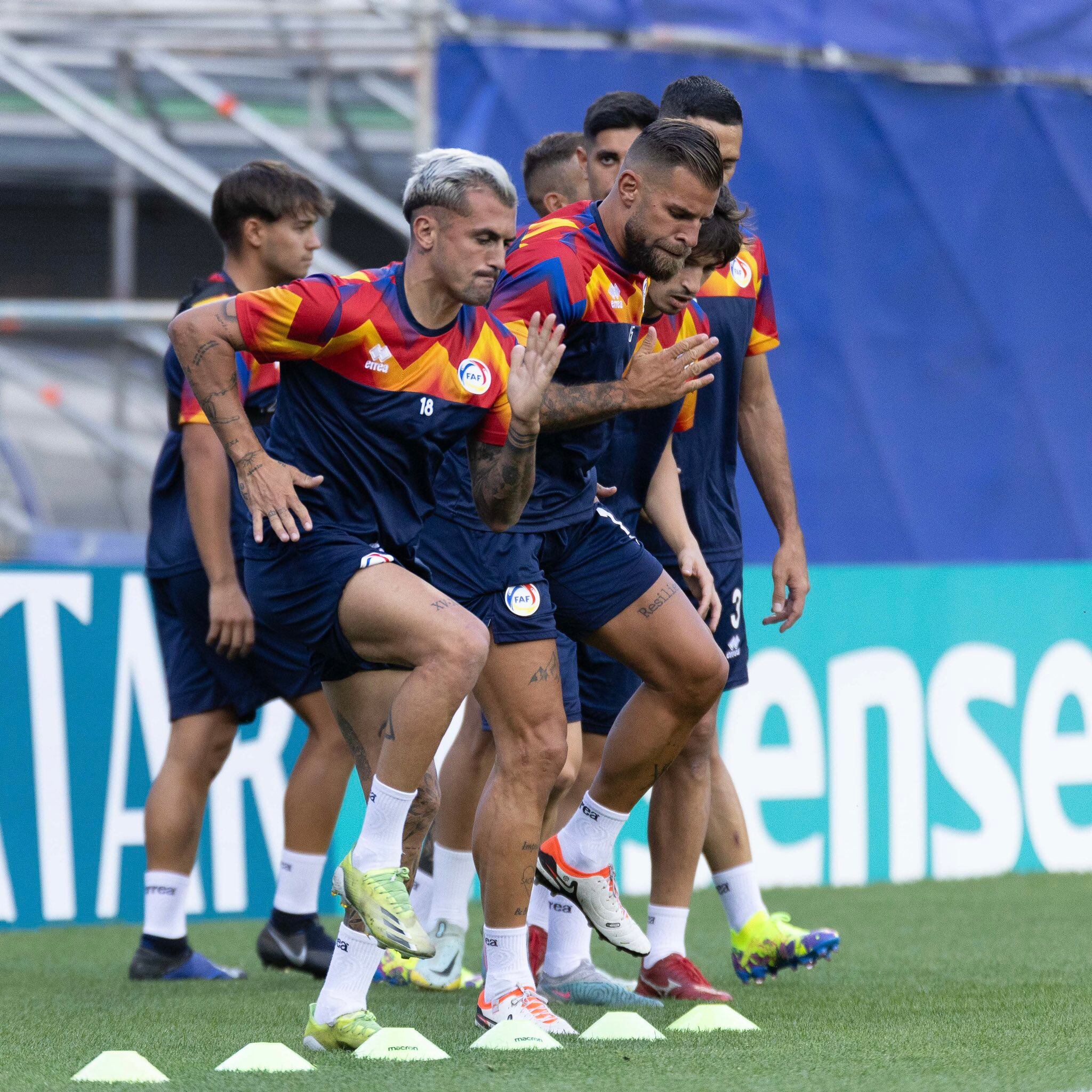 Entrenament de la selecció aquest dimecres a l'Estadi Nacional previ al partit contra Kosovo del preeuropeu.