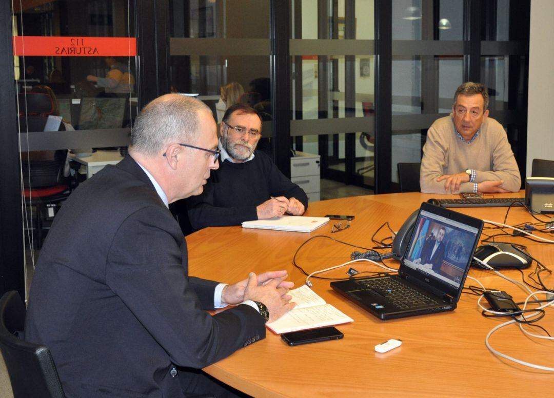 Reunión del presidente del Principado con el gerente del Sepa, Oscar Rodríguez.