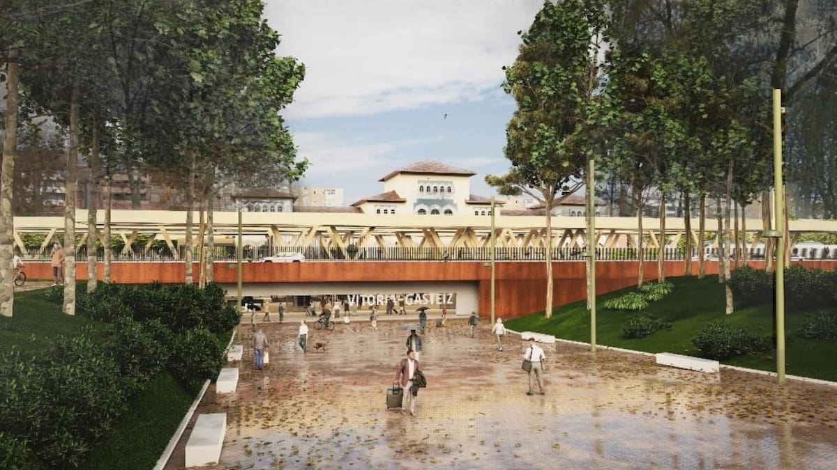 La llegada de la Alta Velocidad a Vitoria en superficie obligará a derribar varias pasarelas y pasos bajo las vías