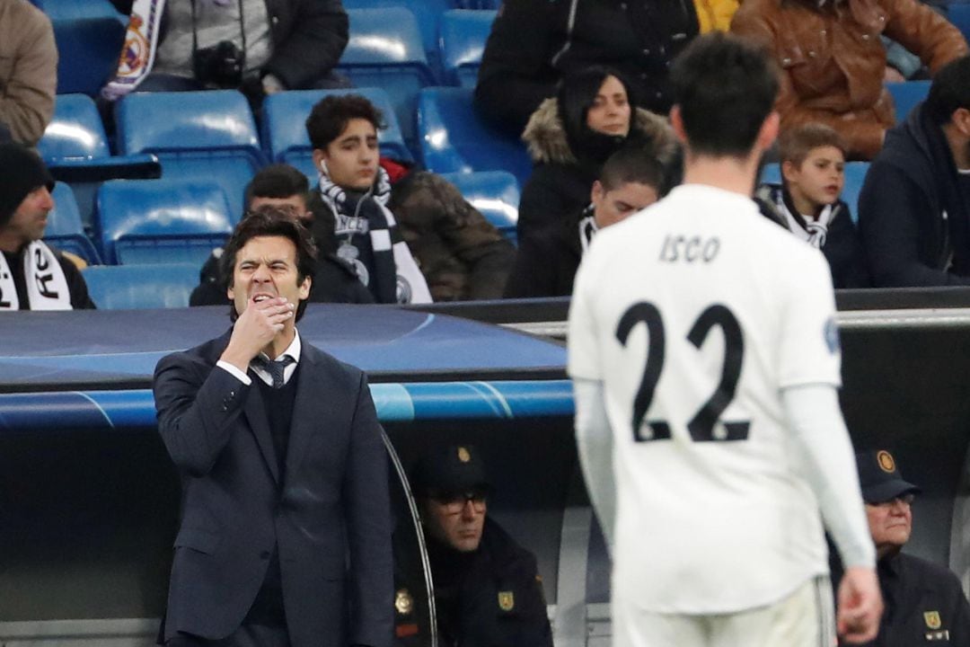 Solari e Isco, en el partido ante el CSKA.