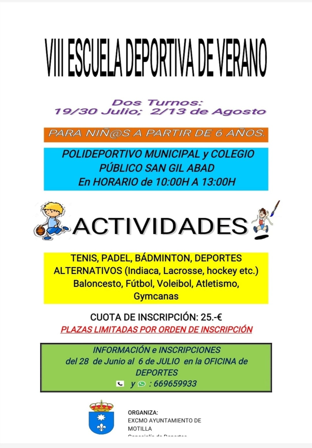 Cartel informativo de la VIII Escuela Deportiva de Verano