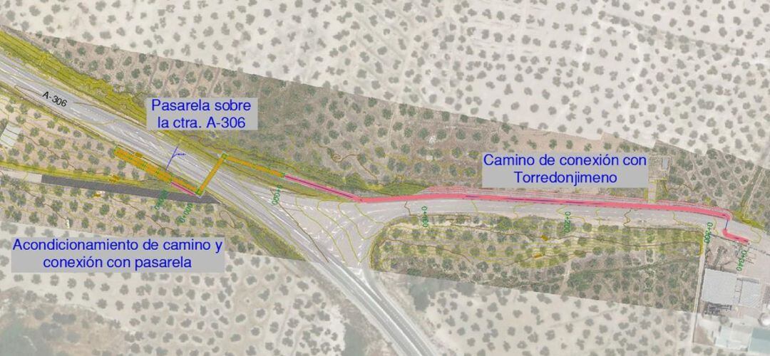 Proyecto de la pasarela que se construirá en Torredonjimeno.