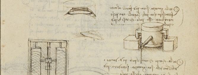 Una de las páginas separadas de uno de los dos códices manuscritos de Leonardo Da Vinci que posee en su colección
