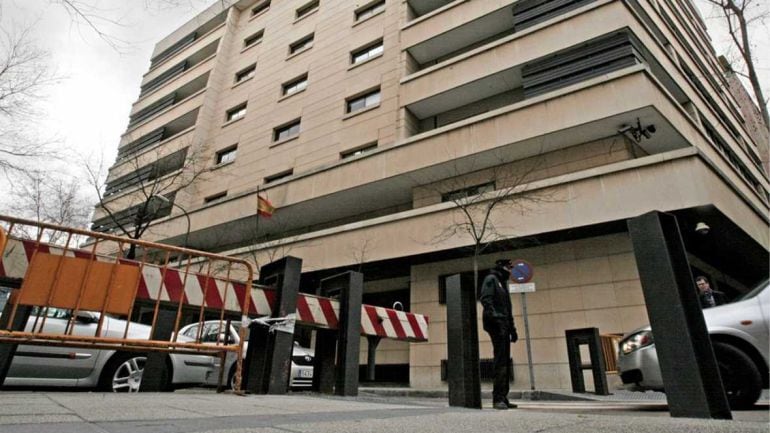 Una de las entradas a la Audiencia Nacional en Madrid.