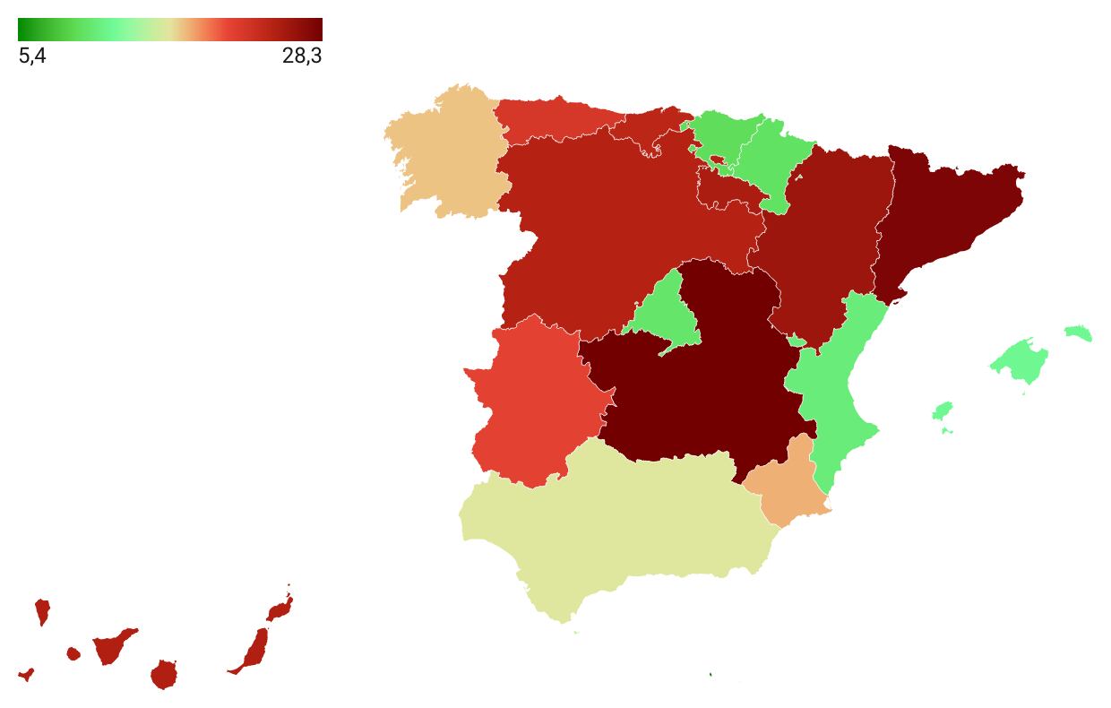 Situación de la lista de espera por comunidades: tasa por 1.000 habitantes y días de espera (junio de 2022)