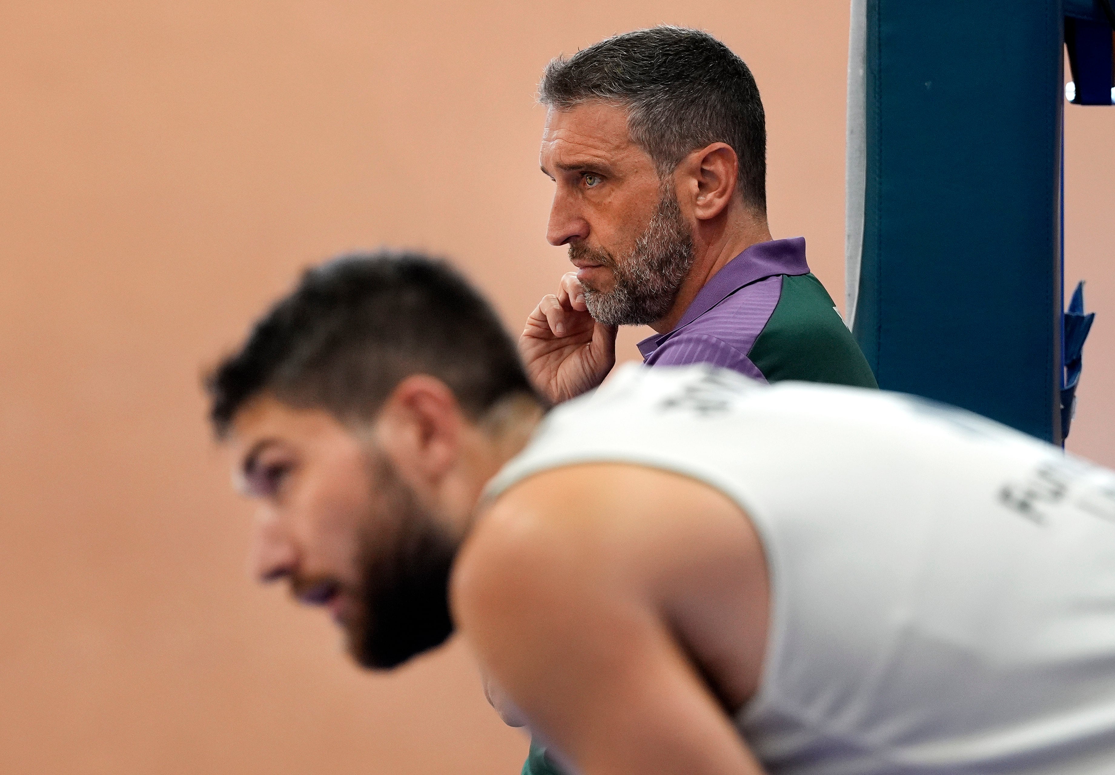 Ibon Navarro y Killian Tillie en un entrenamiento/ Unicaja Photo Press