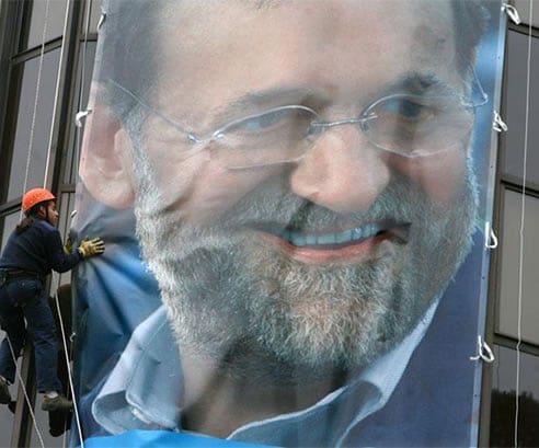 Cartel electoral de Mariano Rajoy en Génova en la campaña de 2008