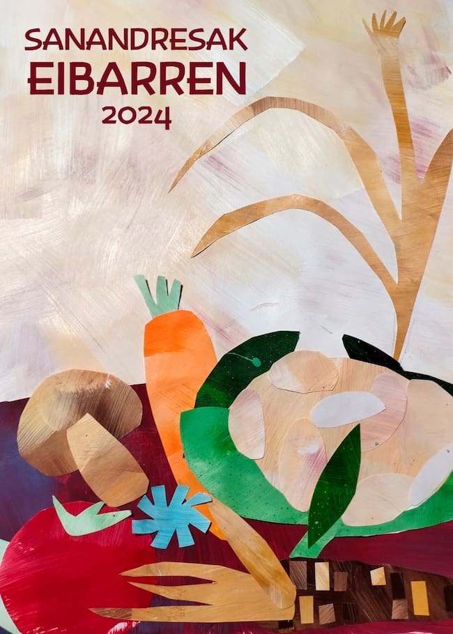Nuevo cartel de la feria de San Andrés ‘Collage Herrikoiak’ /Foto: Eibarko Udala