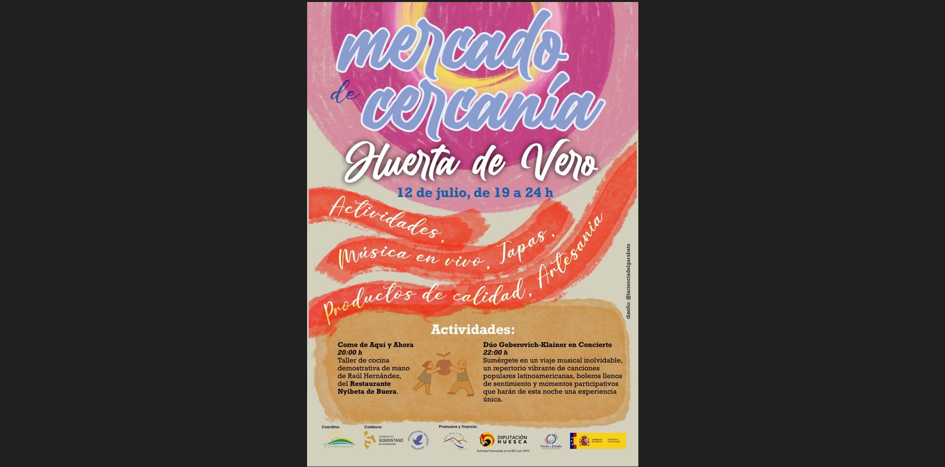 Cartel mercado de cercanía Huerta de Vero.