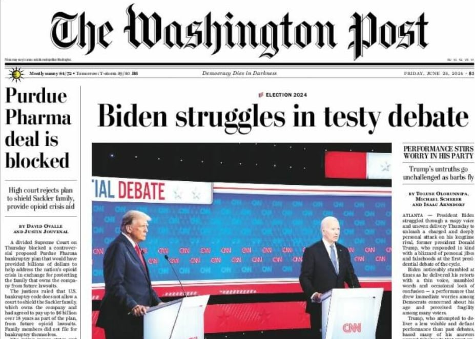 The Washington Post habla sobre la debacle de Biden.