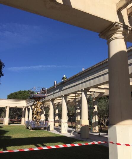 Imagen de las obras del Jardín de Bofill