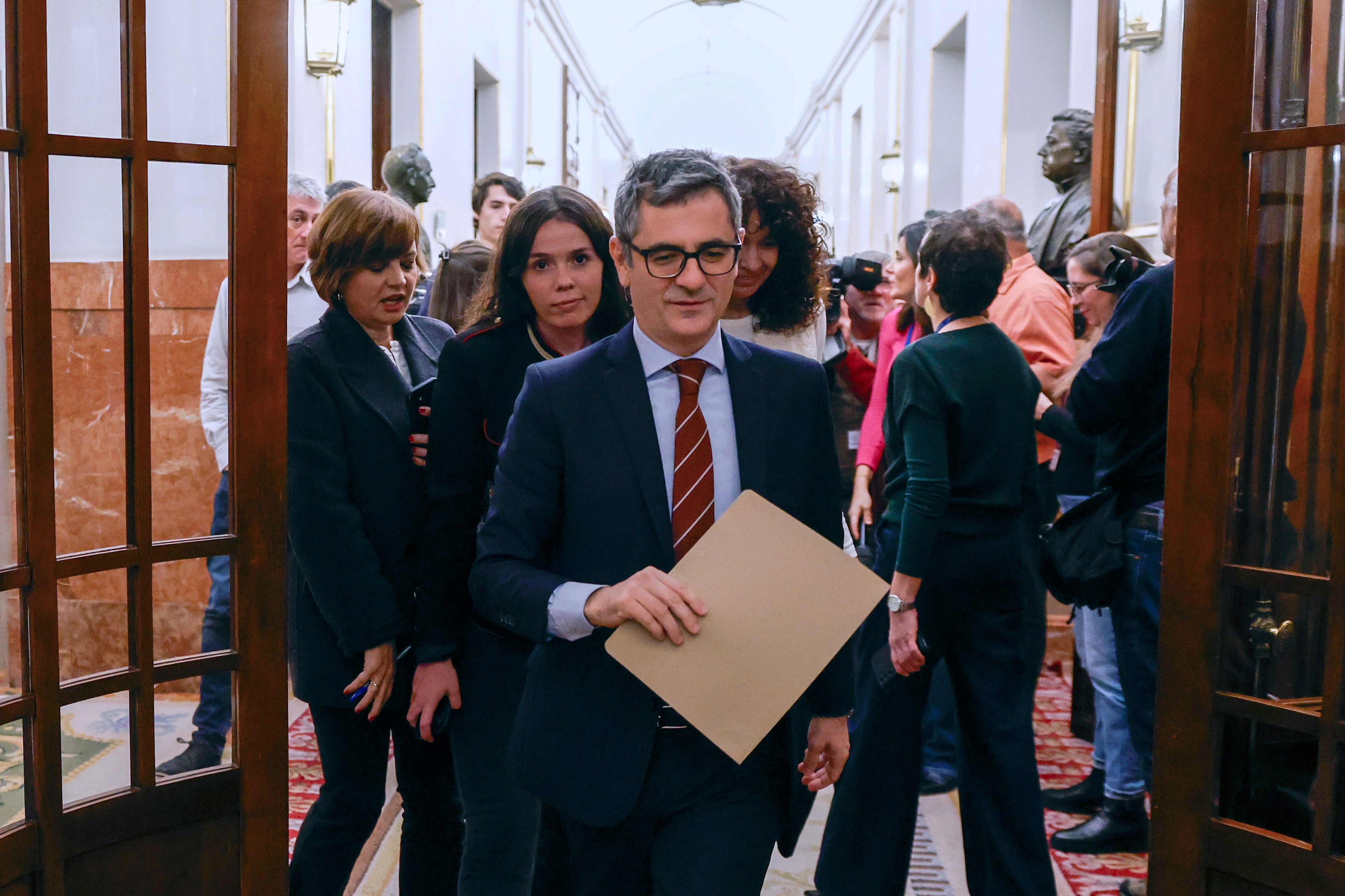 El ministro de Presidencia, Justicia y Relaciones con las Cortes, Félix Bolaños, en el Congreso.