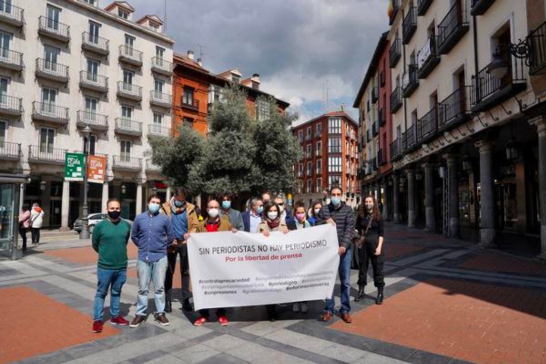 Concentración de periodistas en Valladolid en el Día Internacional de la Libertad Prensa