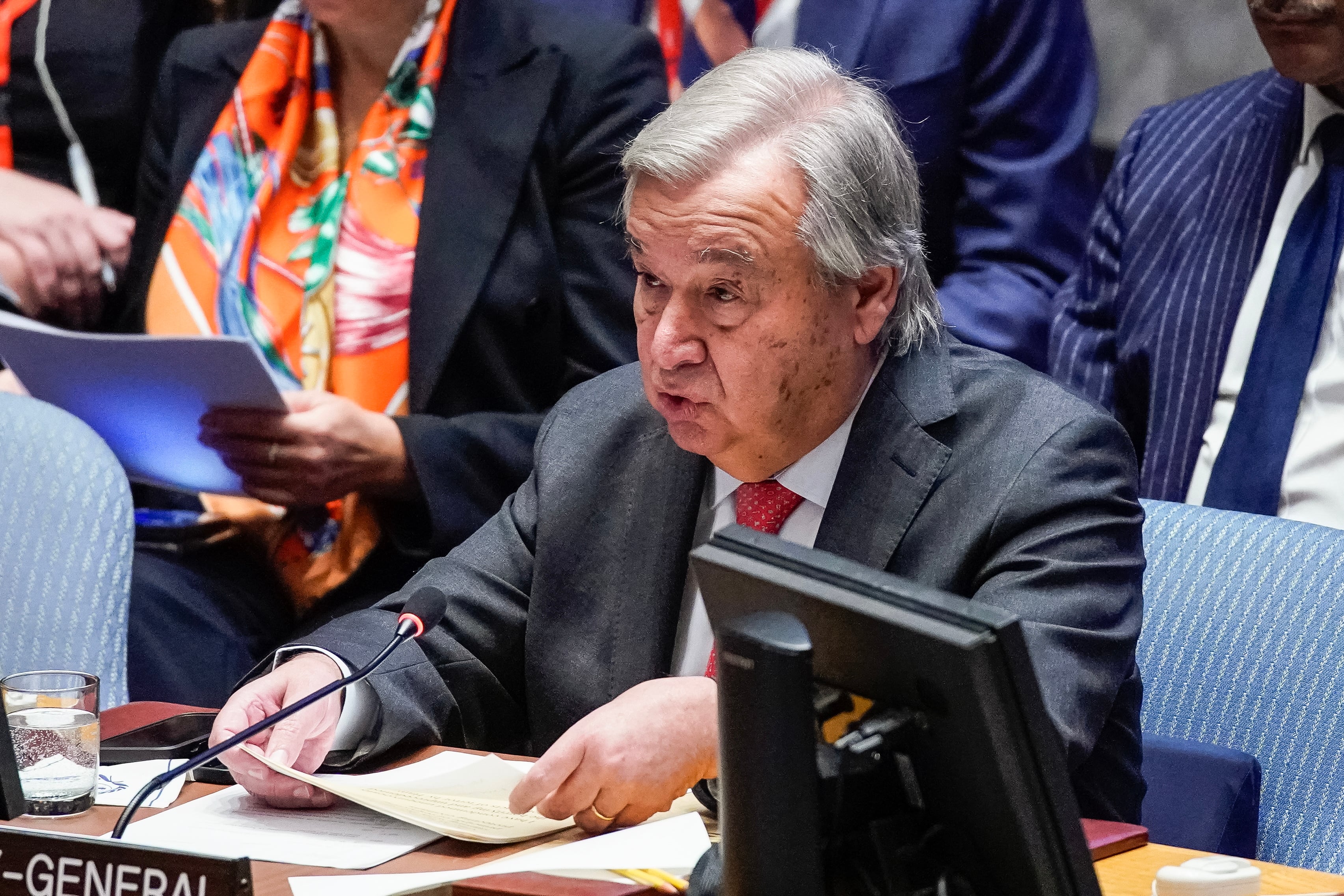 El secretario general de Naciones Unidas, Antonio Guterres, ante el Consejo de Seguridad de Naciones Unidas, el pasado 24 de octubre.