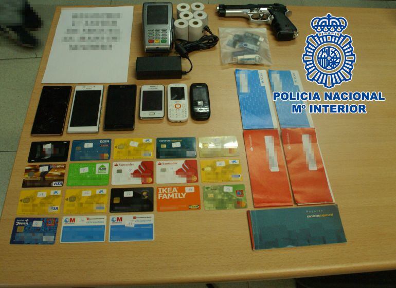 Objetos incautados por la Policía Nacional 