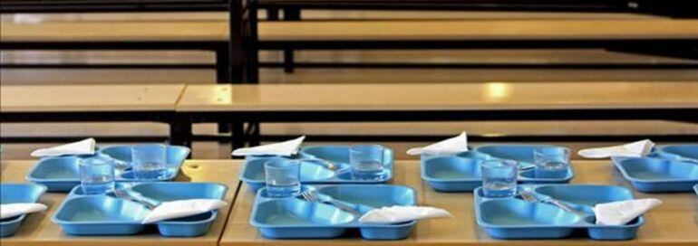 Foto de archivo de un comedor escolar