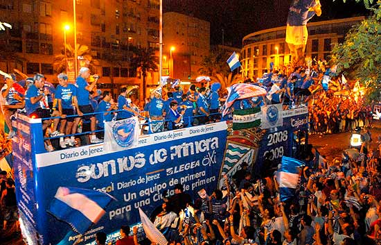 Celebración del ascenso a Primera del Xerez CD