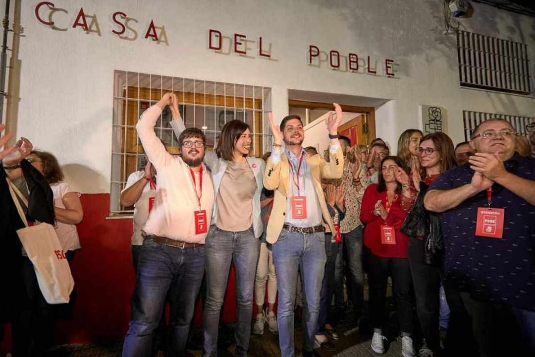 El PSOE de Gandia celebra su victoria en las elecciones municipales del 26 de mayo de 2019 