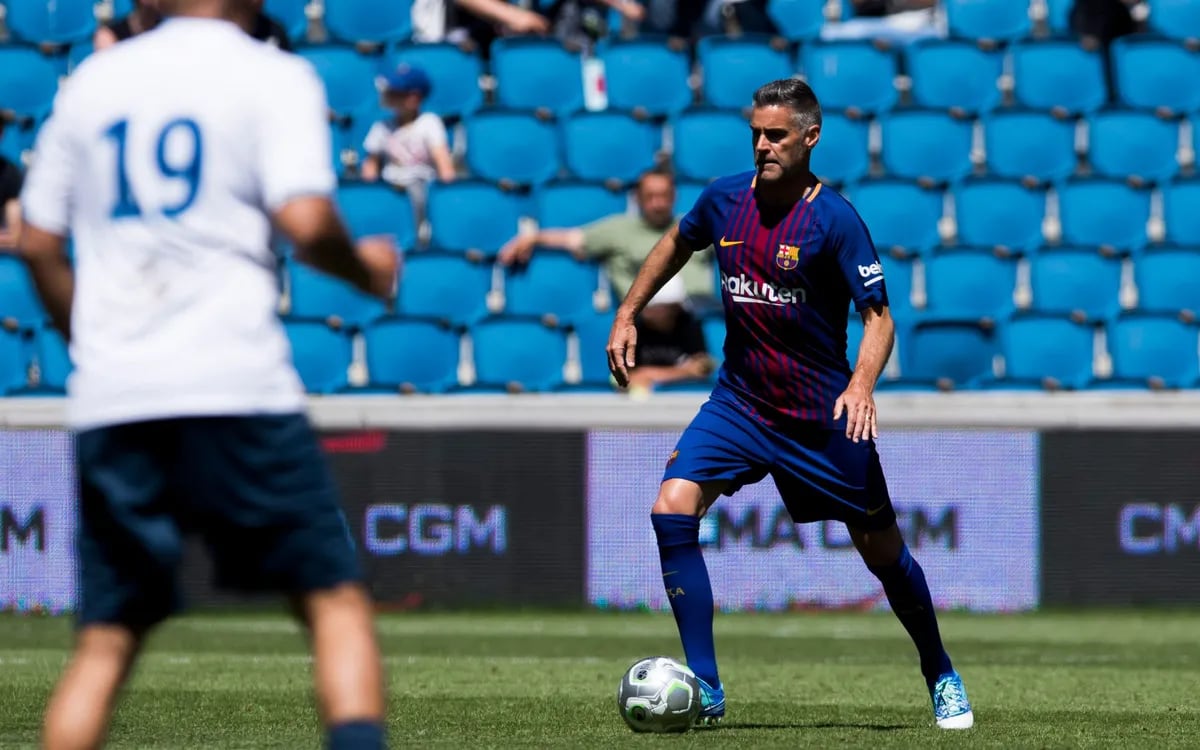 Lluís Carreras, con el Barça de veteranos