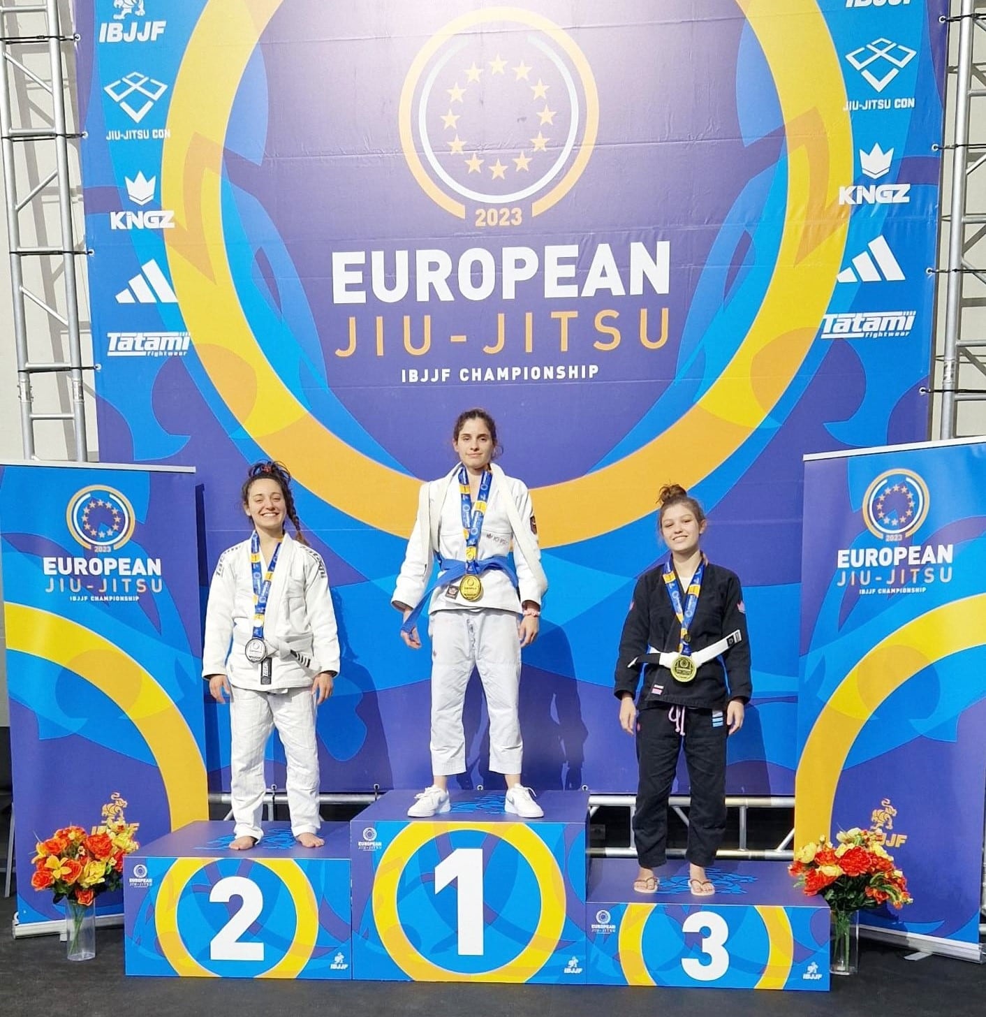 La lanzaroteña en lo alto del podio en el Campeonato de Europa.