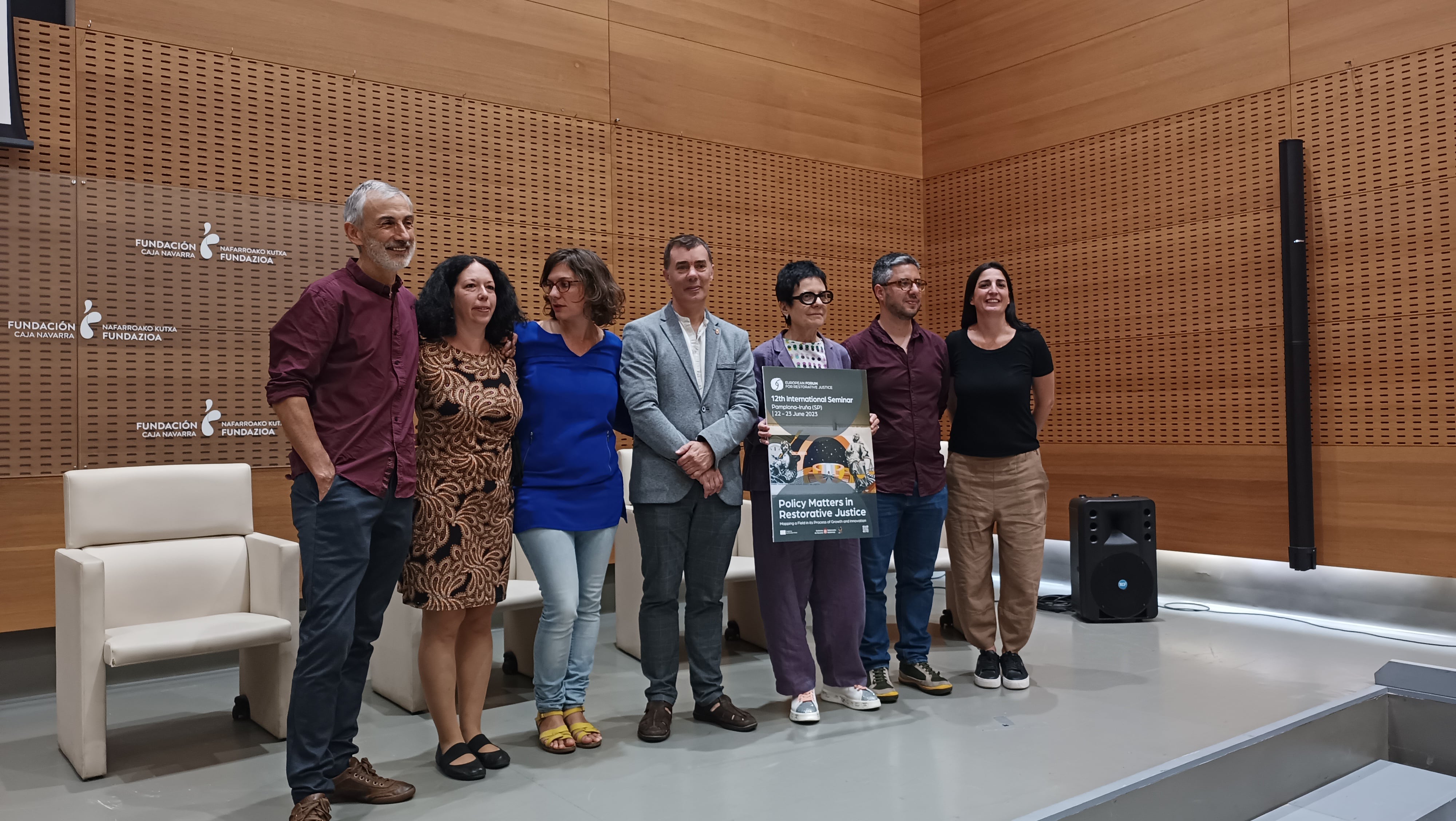 Organizadores y profesionales de la 12º edición del Foro Internacional de Justicia Restaurativa que se celebrará en Pamplona el próximo 22 y 23 de junio