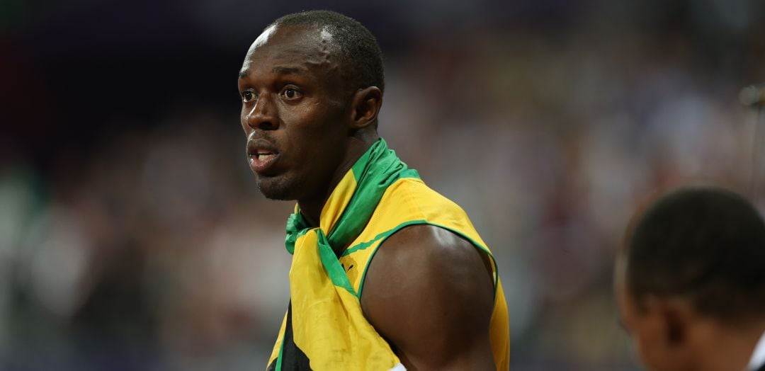 Usain Bolt, tras una prueba de atletismo