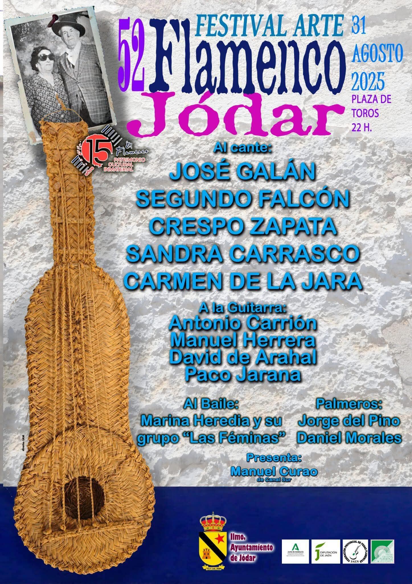 Cartel anunciador del 52 Festival de Arte Flamenco de Jódar