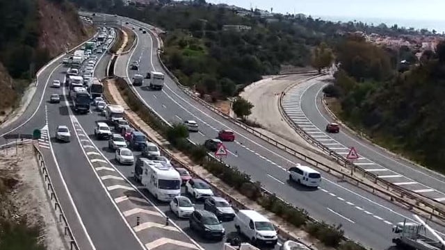 Atasco de tráfico en Málaga