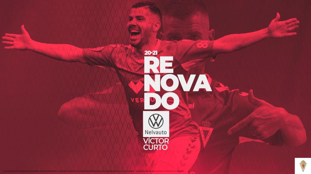 Víctor Curto amplía su contrato con el Real Murcia