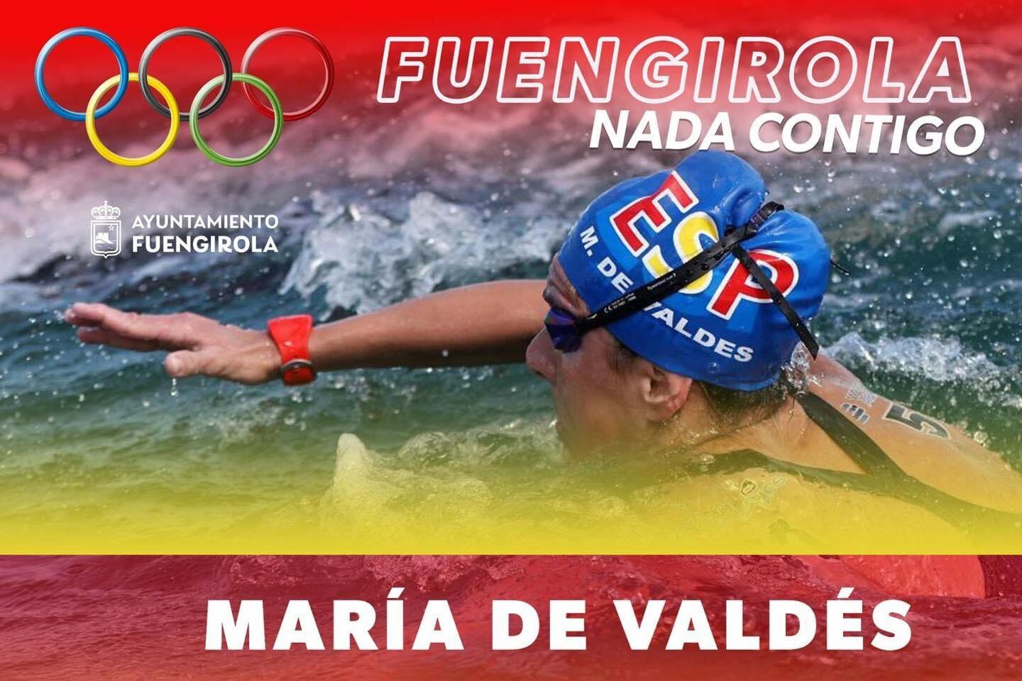 Pantalla Gigante para ver la participación olímpica de María de Valdés en 10 km aguas abiertas