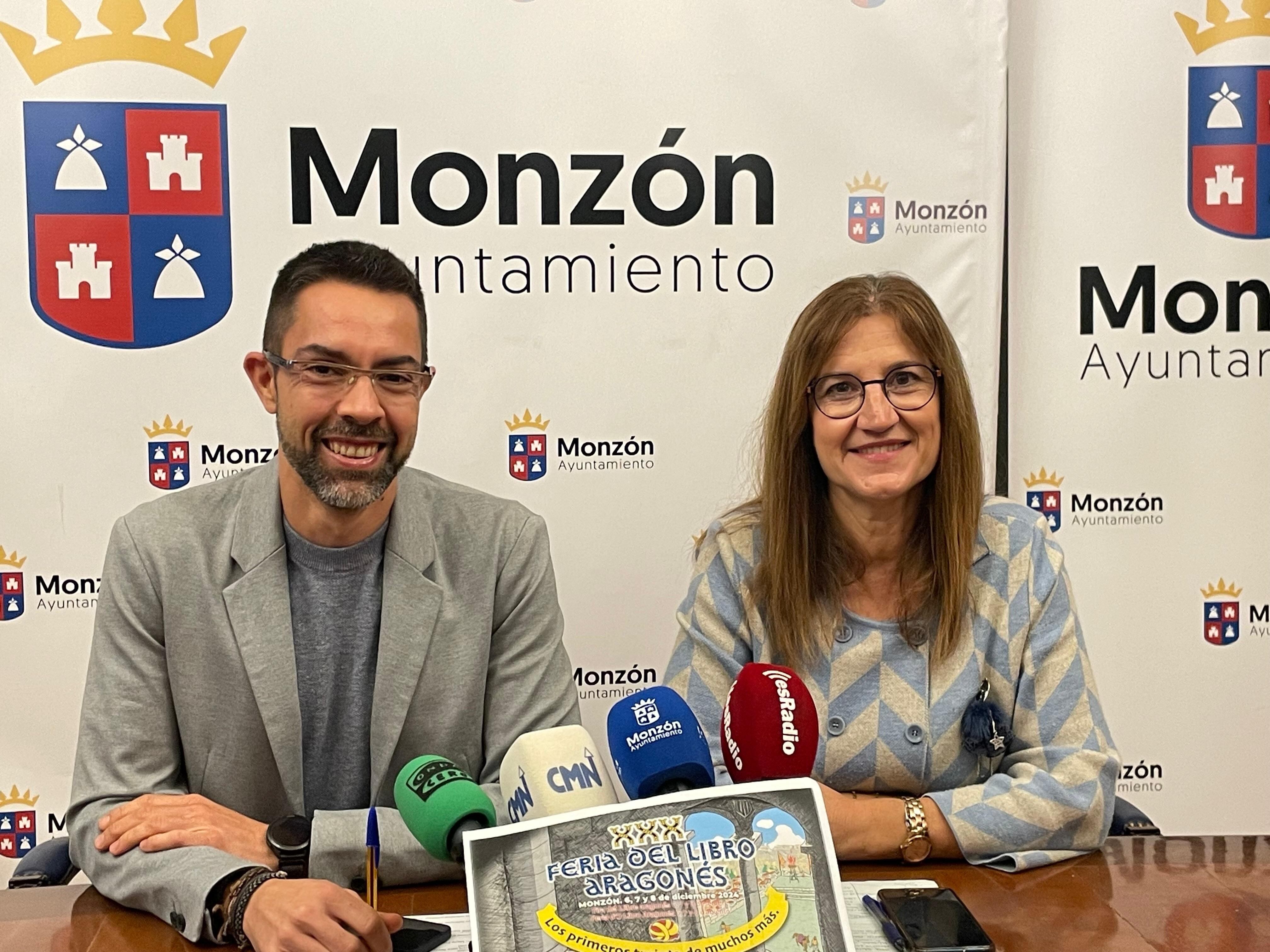 Jairo Sánchez y Olga Asensio en la presentación de la feria. Foto: Ayuntamiento de Monzón