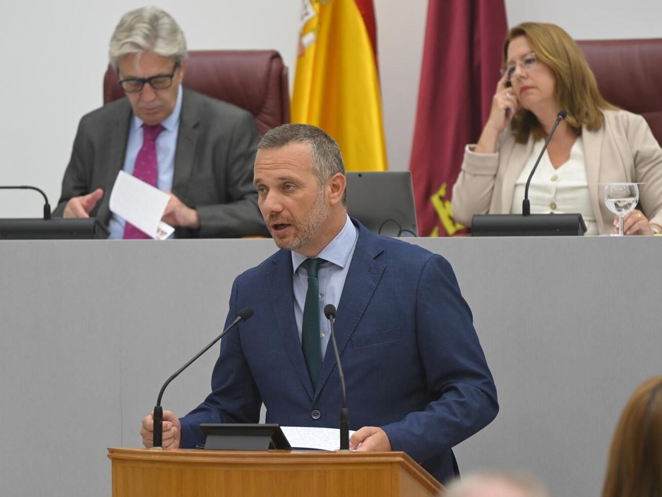 Joaquín Segado (PP) durante su intervención en la Asamblea Regional