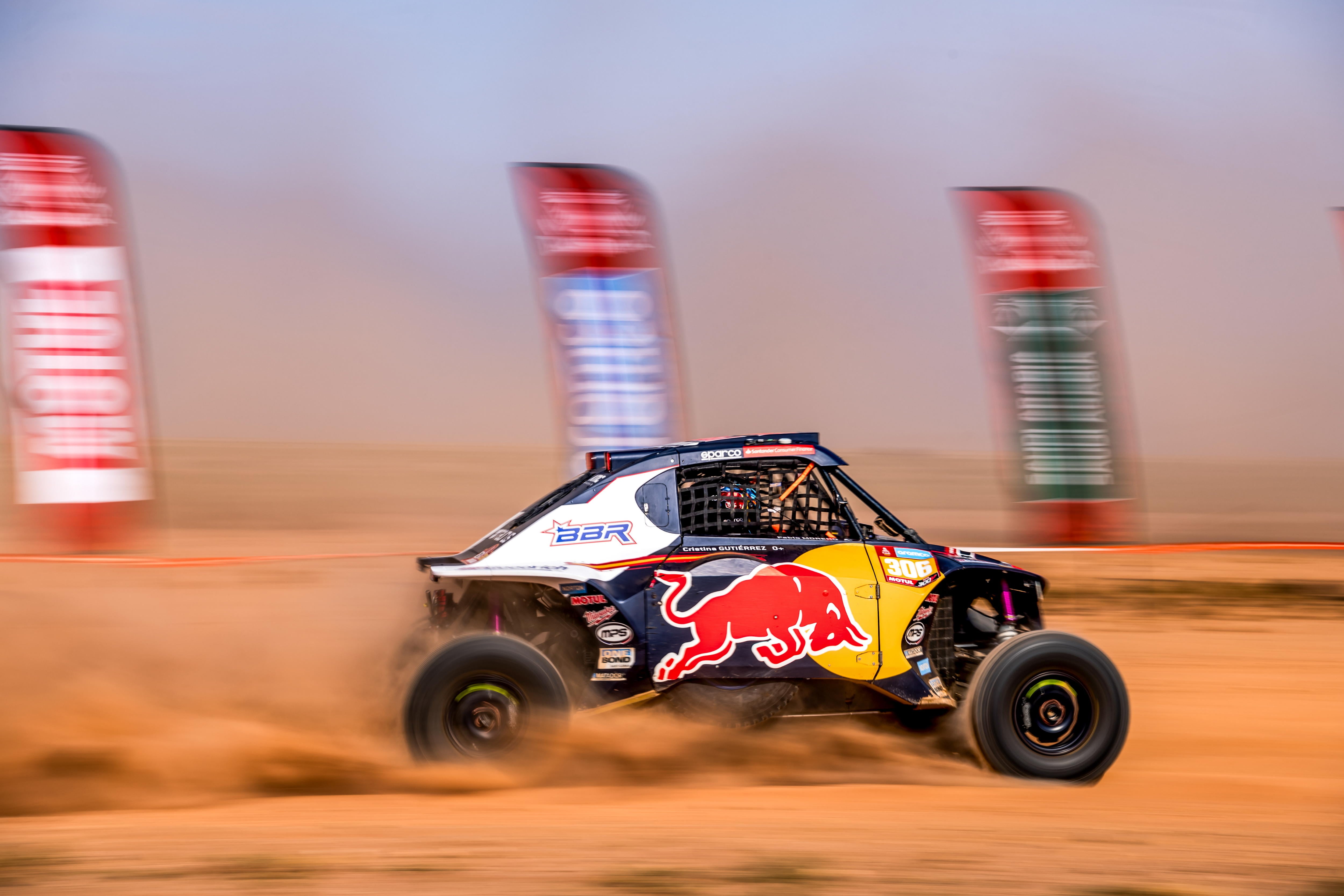 Cristina Gutierrez Herrero, en una etapa del Dakar