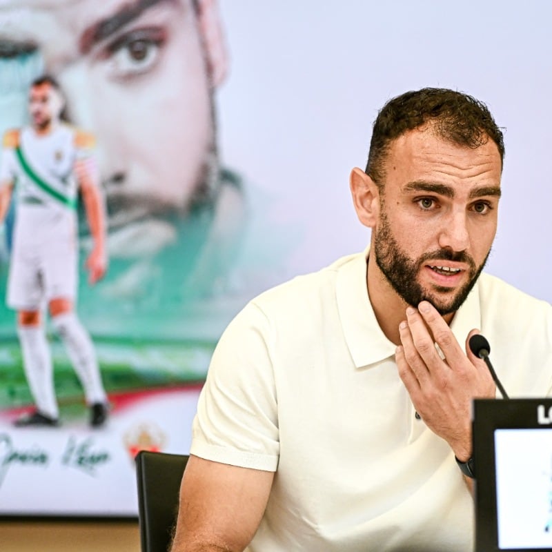 Gonzalo Verdú durante su despedida en la Sala de Prensa del Martínez Valero