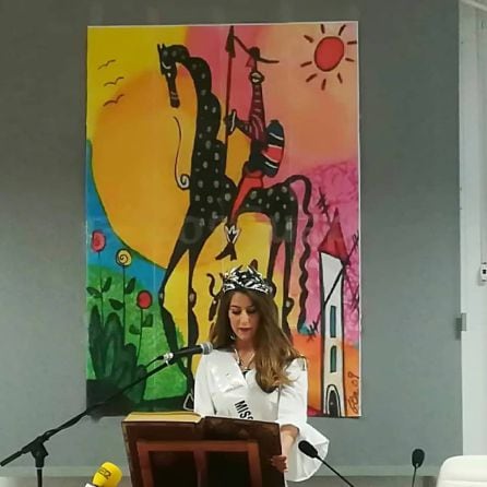 Pilar Serrano durante la lectura del Quijote