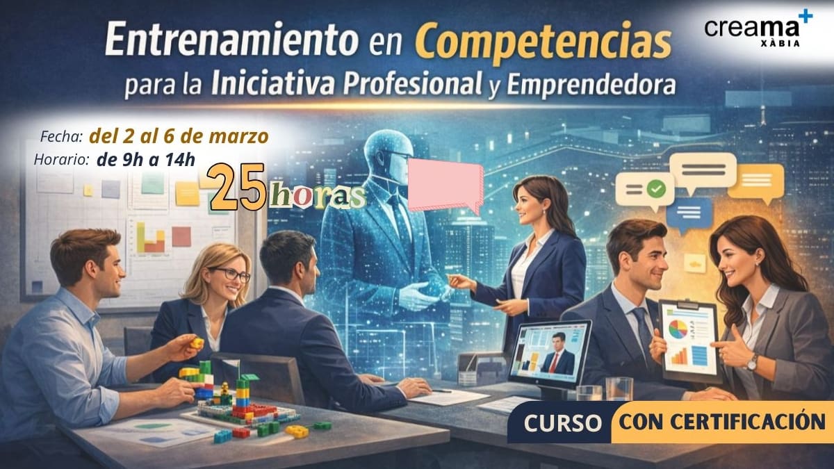 Xàbia acogerá en marzo un curso gratuito para fomentar la iniciativa profesional y emprendedora