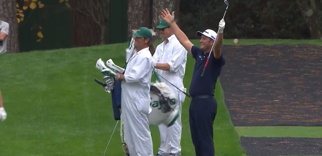 Jon Rahm celebra uno de los golpes del año