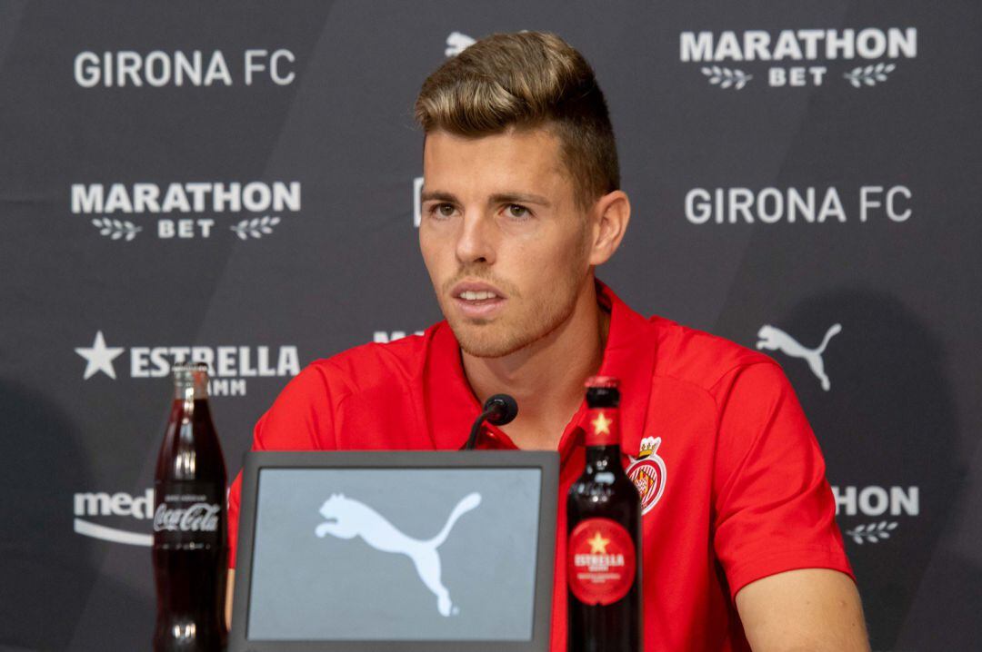 Gerard Gumbau avui a la sala de premsa de Montilivi.