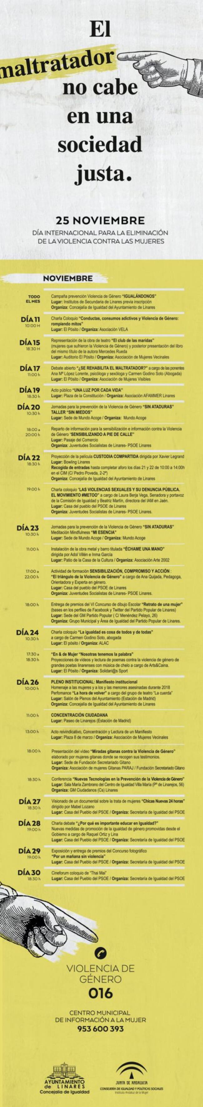 Programación del 25 de noviembre 2018.